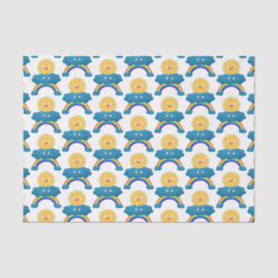Niedlicher Happy Sun Cloud Regenbogen Cartoon Seidenpapier