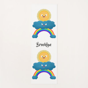 Niedlicher Happy Sun Cloud Regenbogen Cartoon Yogamatte