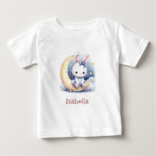 niedlicher Hase auf dem Mond Baby T-shirt