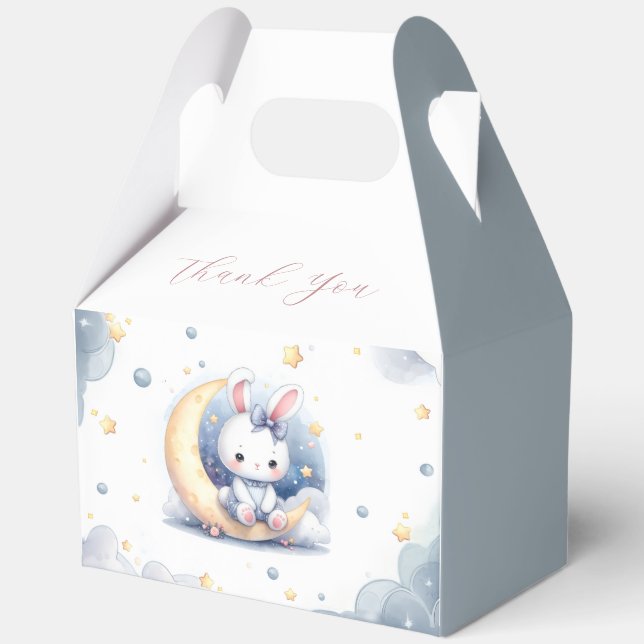 niedlicher Hase auf dem Mond Geschenkschachtel (Vorderseite)