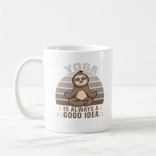Niedlicher Hase beim Yoga. lustige Yoga-Posen Kaffeetasse
