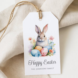 Niedlicher Hase Farbige Frohe Ostern Geschenkanhänger