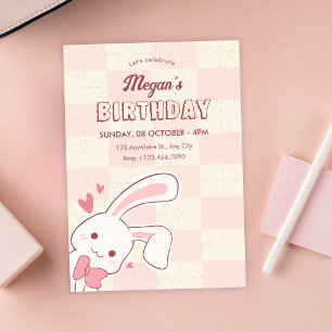 Niedlicher Hase Geburtstag Einladung