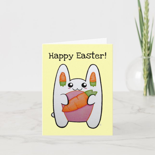 Niedlicher Hase - Happy Oaster Card Karte (Vorderseite)