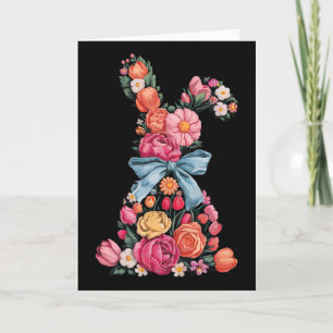 Niedlicher Hase Koketter Bogen Ostertag Kaninchen  Karte