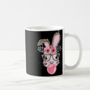 Niedlicher Hase mit Leopard Gles Bubblegum Osterta Kaffeetasse