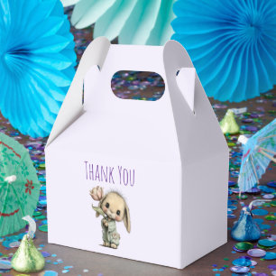 Niedlicher Hase mit Tulpe Danke Geschenkschachtel