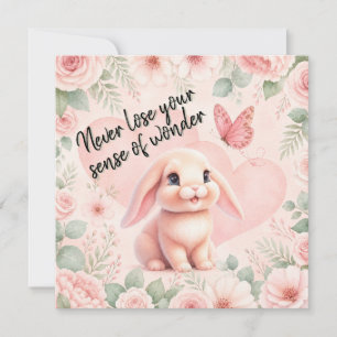 Niedlicher Hase 'n Schmetterling  Karte