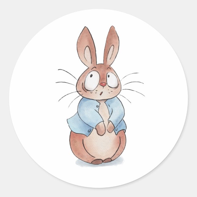 Niedlicher Hase Runder Aufkleber (Vorderseite)