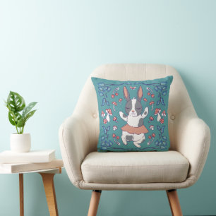 Niedlicher Hase und Pilze Kissen
