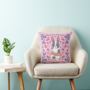 Niedlicher Hase und Pilze Kissen