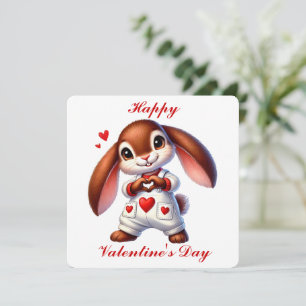 Niedlicher Hase - Valentinstag Dankeskarte