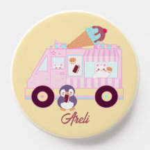Niedlicher Hasen-Eis-Lkw, blau und rosa