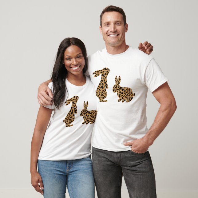 Niedlicher Hasen-Leoparden-OsterT - Shirt (Unisex)