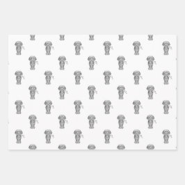 Niedlicher Hasenwurst Geschenkpapier Set