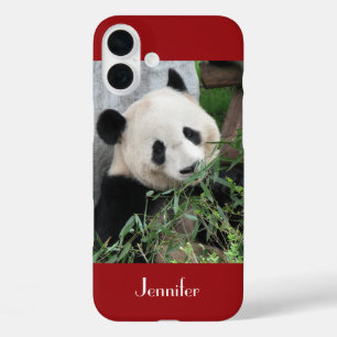 Niedlicher, hässlicher Riesenpanda, dunkelrot, Nam iPhone 16 Plus Hülle
