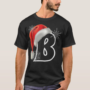 Niedlicher Hauptstadt Letter B Monogram Weihnachts T-Shirt