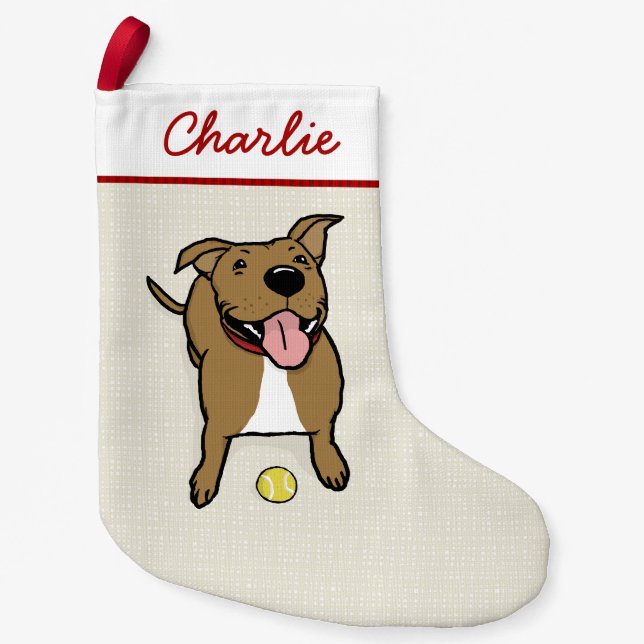 Niedlicher Haustier-HundeCartoon-großen Kleiner Weihnachtsstrumpf (Vorderseite)