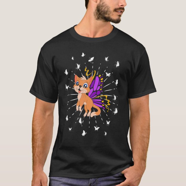 Niedlicher Haustier Katze Besitzer Magischer Schme T-Shirt (Vorderseite)