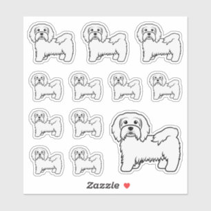 Niedlicher Havanese-Cartoon-Hund-Illustrationen Aufkleber