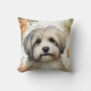 Niedlicher Havanese Hund in Wasserfarbe Kissen