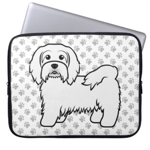 Niedlicher Havanese-Kartoon-Hunde-Illustration Laptopschutzhülle