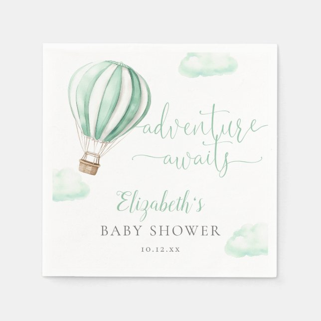 Niedlicher Heißluftballon Geschlecht Neutrale Baby Serviette (Vorderseite)
