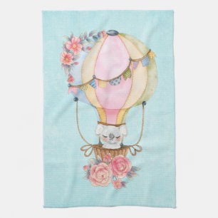 Niedlicher Heißluftballon mit Bärenwasser Geschirrtuch