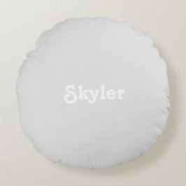 Niedlicher hellgrauer individuelle Name Monogramm  Rundes Kissen