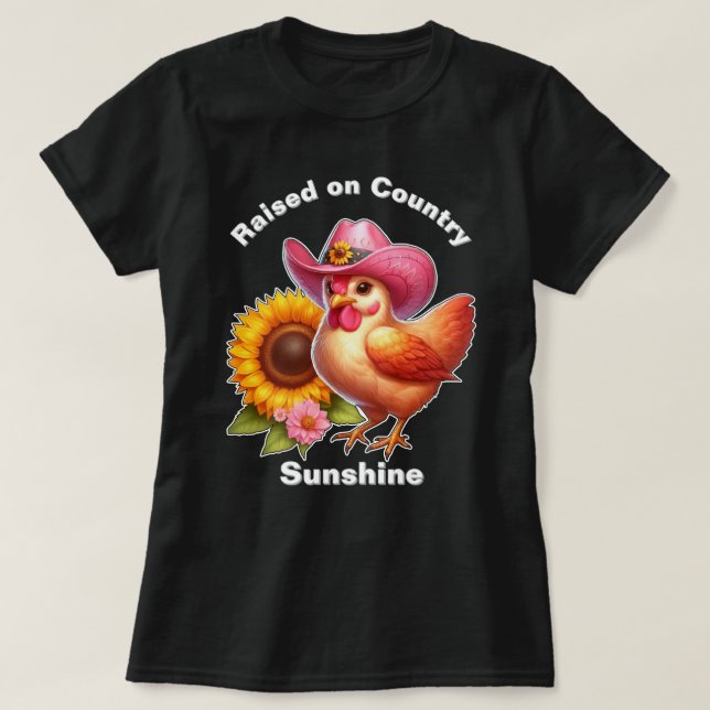 Niedlicher Hengst mit rosa Hut und leuchtender Son T-Shirt (Design vorne)