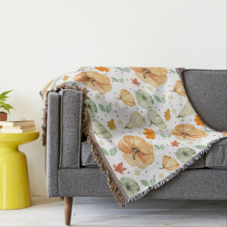 Niedlicher Herbst Herbst Pumpkin Blätter Erntedank Decke