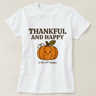 Niedlicher Herbst Pumpkin Doodle "Dankbar & Glückl T-Shirt