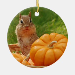 Niedlicher HerbstChipmunk Keramikornament