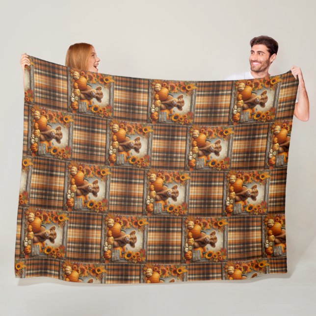 Niedlicher Herbstdruck für die Hochlandkuh Fleecedecke (Beispiel)