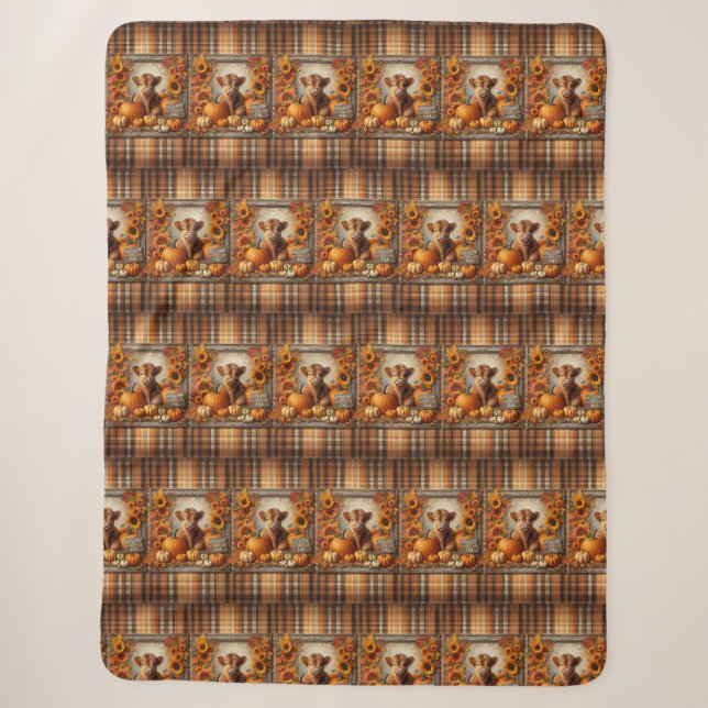 Niedlicher Herbstdruck für die Hochlandkuh Sherpadecke (Vorderseite)