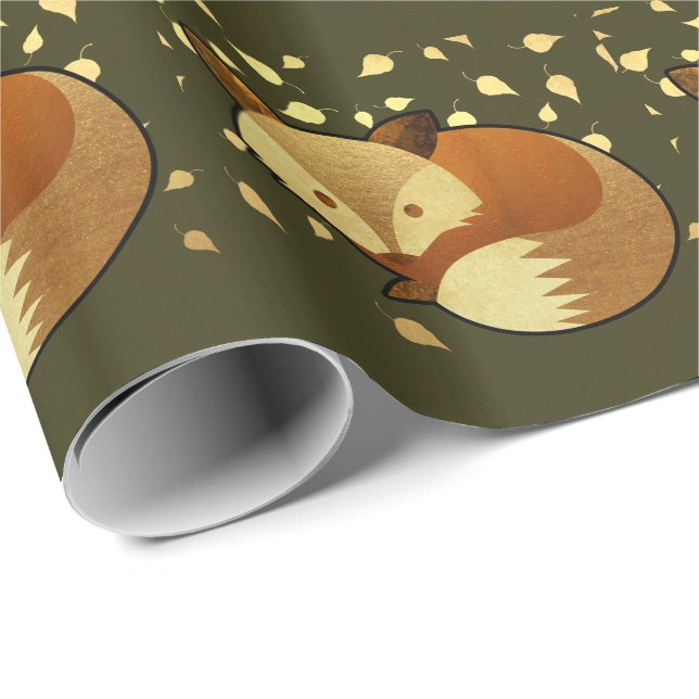 Niedlicher HerbstFox Geschenkpapier (Rolleneckpunkt)