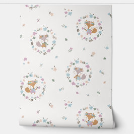 Niedlicher Herbstfox mit Blume Tapete