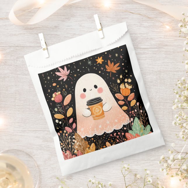 Niedlicher Herbstgeister mit Pumpkaffee - Gemütlic Geschenktütchen (Ausgeschnitten)