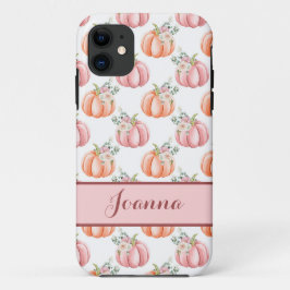 Niedlicher Herbstpink Wasserfarbenkürbis Personali Case-Mate iPhone Hülle