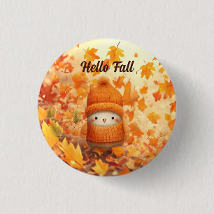 Niedlicher Herbstvogel für Herbst verkleidet Button