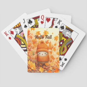 Niedlicher Herbstvogel für Herbst verkleidet Spielkarten
