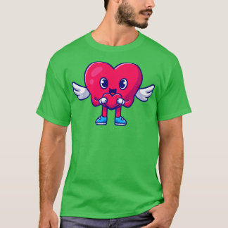 Niedlicher HerzEngel mit Liebe Cartoon signieren1 T-Shirt