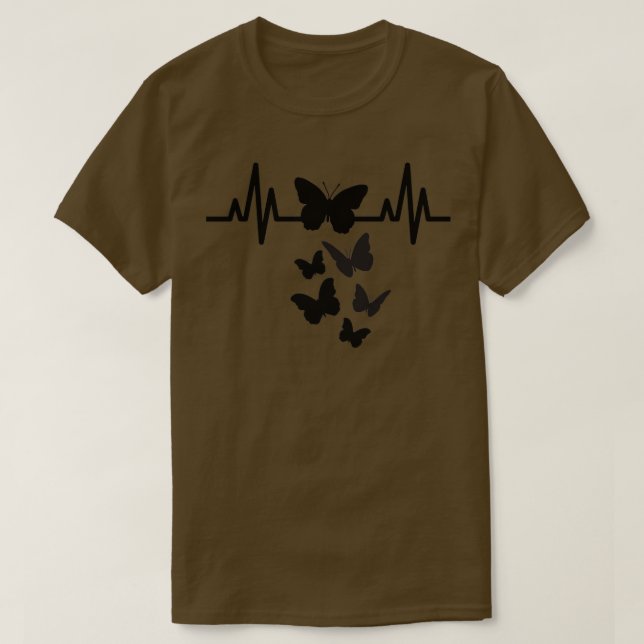 Niedlicher Herzschlag für Schmetterlingsliebhaber T-Shirt (Design vorne)