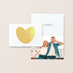 Niedlicher Herztext und Foto Valentinstag Folienkarte
