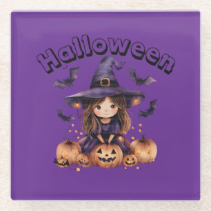 Niedlicher HexenHalloween-Untersetzer Glasuntersetzer