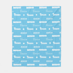 Niedlicher Himmelblau wiederholender Name personal Fleecedecke