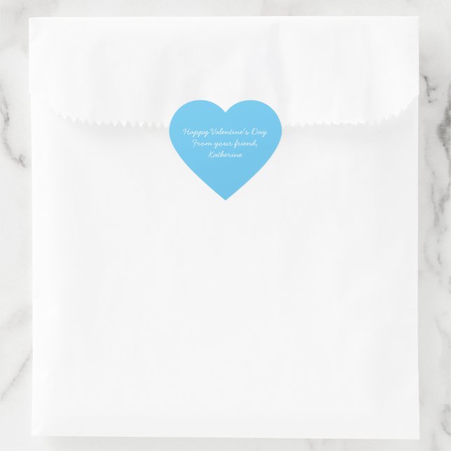 Niedlicher Himmelsblauer Herzens Valentinstag Klas Herz-Aufkleber (Tasche)