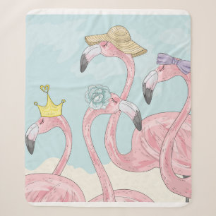 Niedlicher Hintergrund mit Flamingos. Sommerlicher Sherpadecke