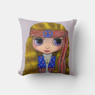 Niedlicher Hippie Chick Peace Signage Bandstars St Kissen