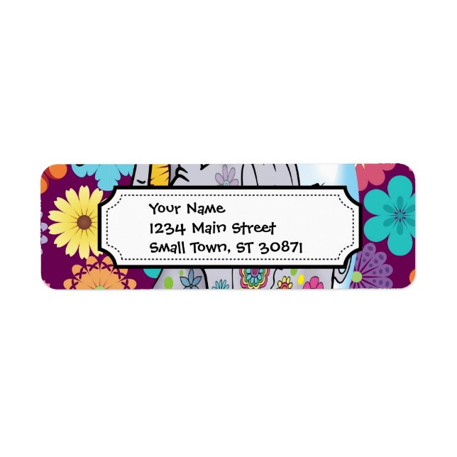 Niedlicher Hippie Elephant mit bunten Blume (Vorne)